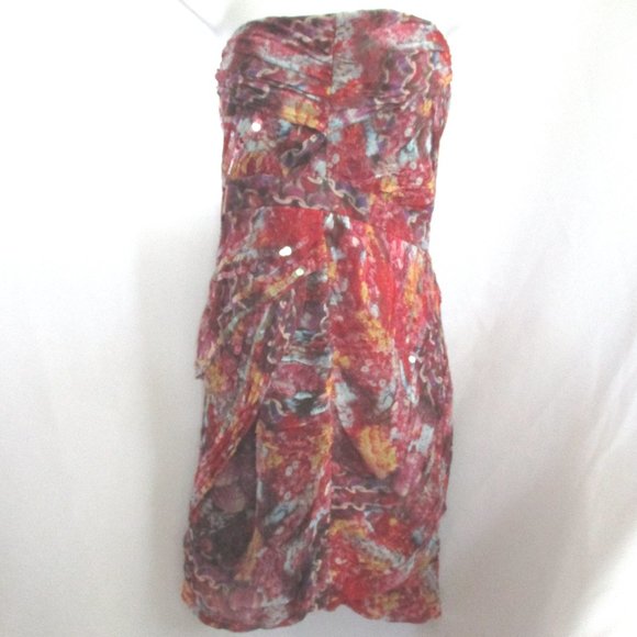 DIANE VON FURSTENBERG SILK Floral Sequin Dress - Picture 1 of 5